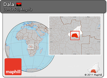 Gray Location Map of Dala, highlighted parent region