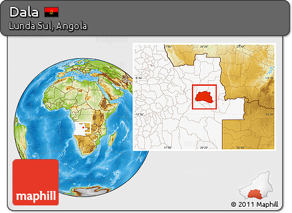 Physical Location Map of Dala, highlighted country