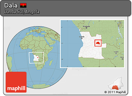 Savanna Style Location Map of Dala, highlighted country, within the entire country
