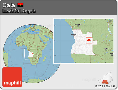 Savanna Style Location Map of Dala, highlighted country, within the entire country