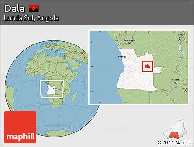 Savanna Style Location Map of Dala, highlighted country, within the entire country
