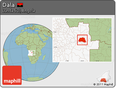 Savanna Style Location Map of Dala, highlighted country