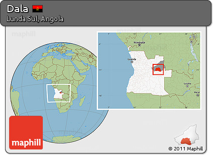 Savanna Style Location Map of Dala, highlighted country, highlighted parent region, within the entire country