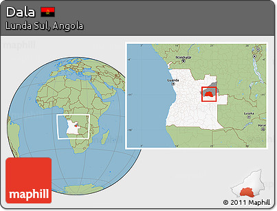Savanna Style Location Map of Dala, highlighted country, highlighted parent region, within the entire country