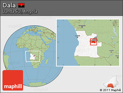 Savanna Style Location Map of Dala, highlighted country, highlighted parent region, within the entire country