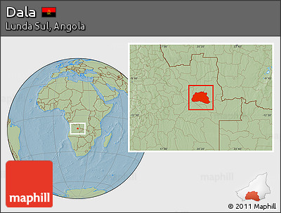 Savanna Style Location Map of Dala, hill shading