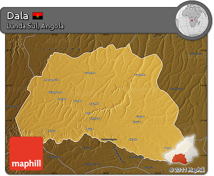 Physical Map of Dala, darken