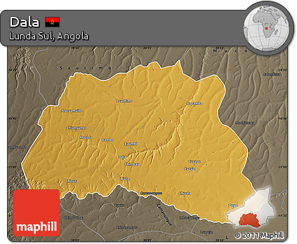 Physical Map of Dala, darken, semi-desaturated