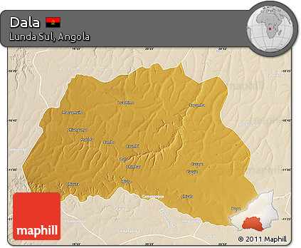 Physical Map of Dala, lighten