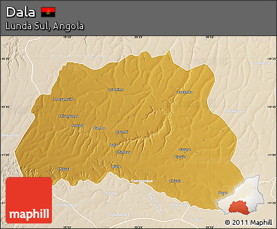 Physical Map of Dala, lighten