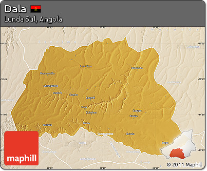Physical Map of Dala, lighten