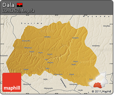 Physical Map of Dala, shaded relief outside