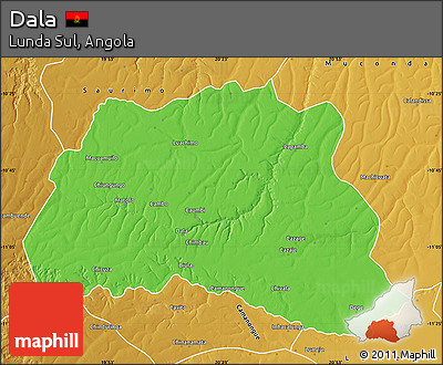 Political Map of Dala, physical outside