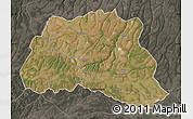 Satellite Map of Dala, darken, semi-desaturated