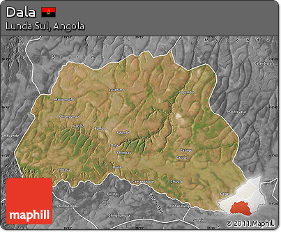 Satellite Map of Dala, desaturated