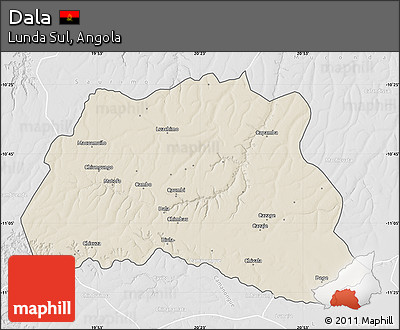 Shaded Relief Map of Dala, lighten, desaturated