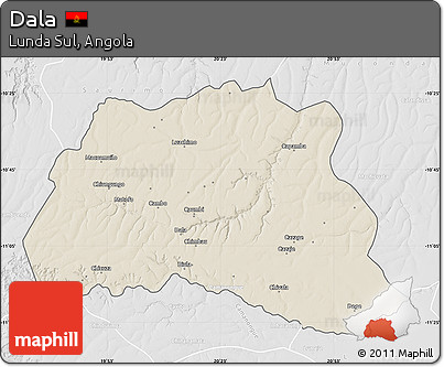 Shaded Relief Map of Dala, lighten, desaturated