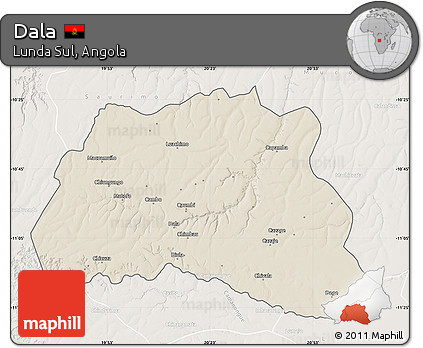 Shaded Relief Map of Dala, lighten