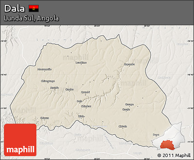 Shaded Relief Map of Dala, lighten