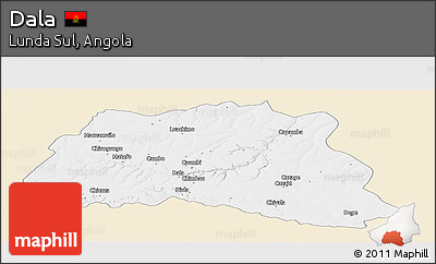 Classic Style Panoramic Map of Dala, single color outside