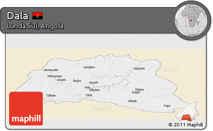 Classic Style Panoramic Map of Dala, single color outside