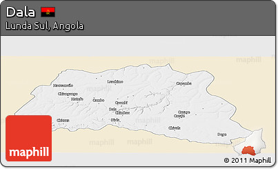 Classic Style Panoramic Map of Dala, single color outside