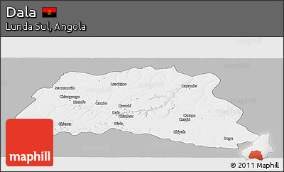Gray Panoramic Map of Dala, single color outside