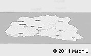 Gray Panoramic Map of Dala, single color outside