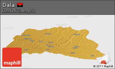 Physical Panoramic Map of Dala, cropped outside