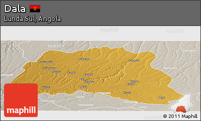 Physical Panoramic Map of Dala, lighten, semi-desaturated