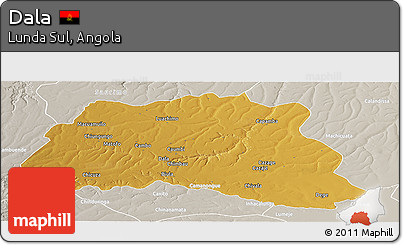 Physical Panoramic Map of Dala, lighten, semi-desaturated
