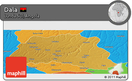 Physical Panoramic Map of Dala, political outside