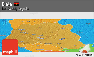 Physical Panoramic Map of Dala, political outside