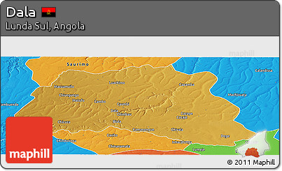 Physical Panoramic Map of Dala, political outside