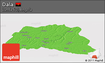 Political Panoramic Map of Dala, cropped outside