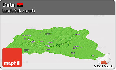 Political Panoramic Map of Dala, cropped outside