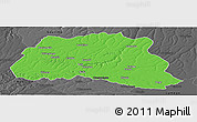 Political Panoramic Map of Dala, darken, desaturated