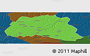 Political Panoramic Map of Dala, darken