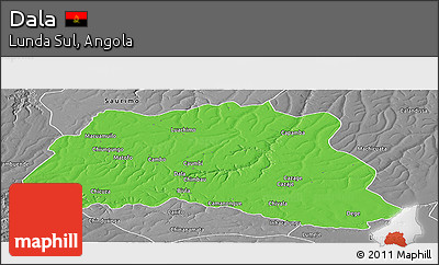 Political Panoramic Map of Dala, desaturated