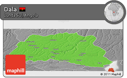 Political Panoramic Map of Dala, desaturated