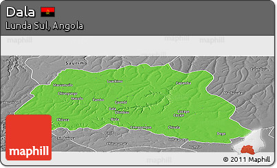 Political Panoramic Map of Dala, desaturated
