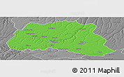 Political Panoramic Map of Dala, desaturated