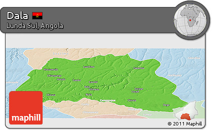 Political Panoramic Map of Dala, lighten