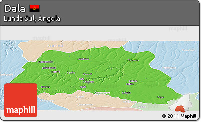 Political Panoramic Map of Dala, lighten