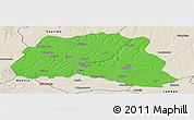 Political Panoramic Map of Dala, shaded relief outside