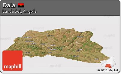 Satellite Panoramic Map of Dala, cropped outside