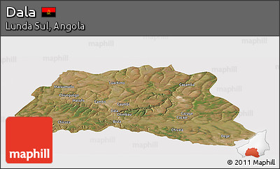 Satellite Panoramic Map of Dala, cropped outside