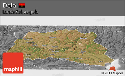 Satellite Panoramic Map of Dala, desaturated