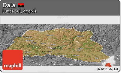 Satellite Panoramic Map of Dala, desaturated