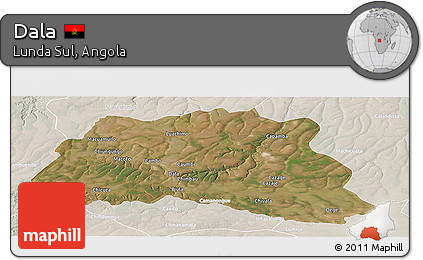 Satellite Panoramic Map of Dala, lighten